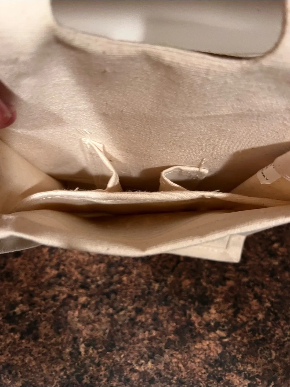 Hard Cider Canvas Tote Bag in Natural with Brown Graphic